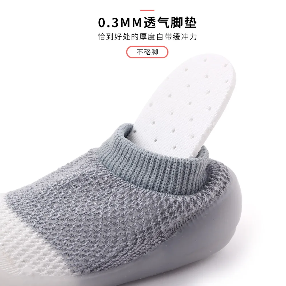 High quality soft rubber summer mesh baby toddler socks shoes floor socks factory