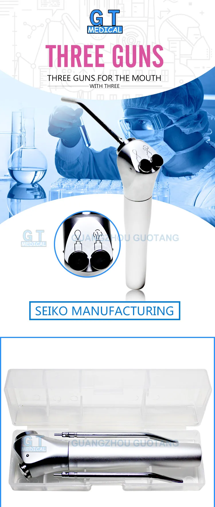 Dental Air Water Syringe/ Dental 3 Three Way Straight Syringe Gun Buy