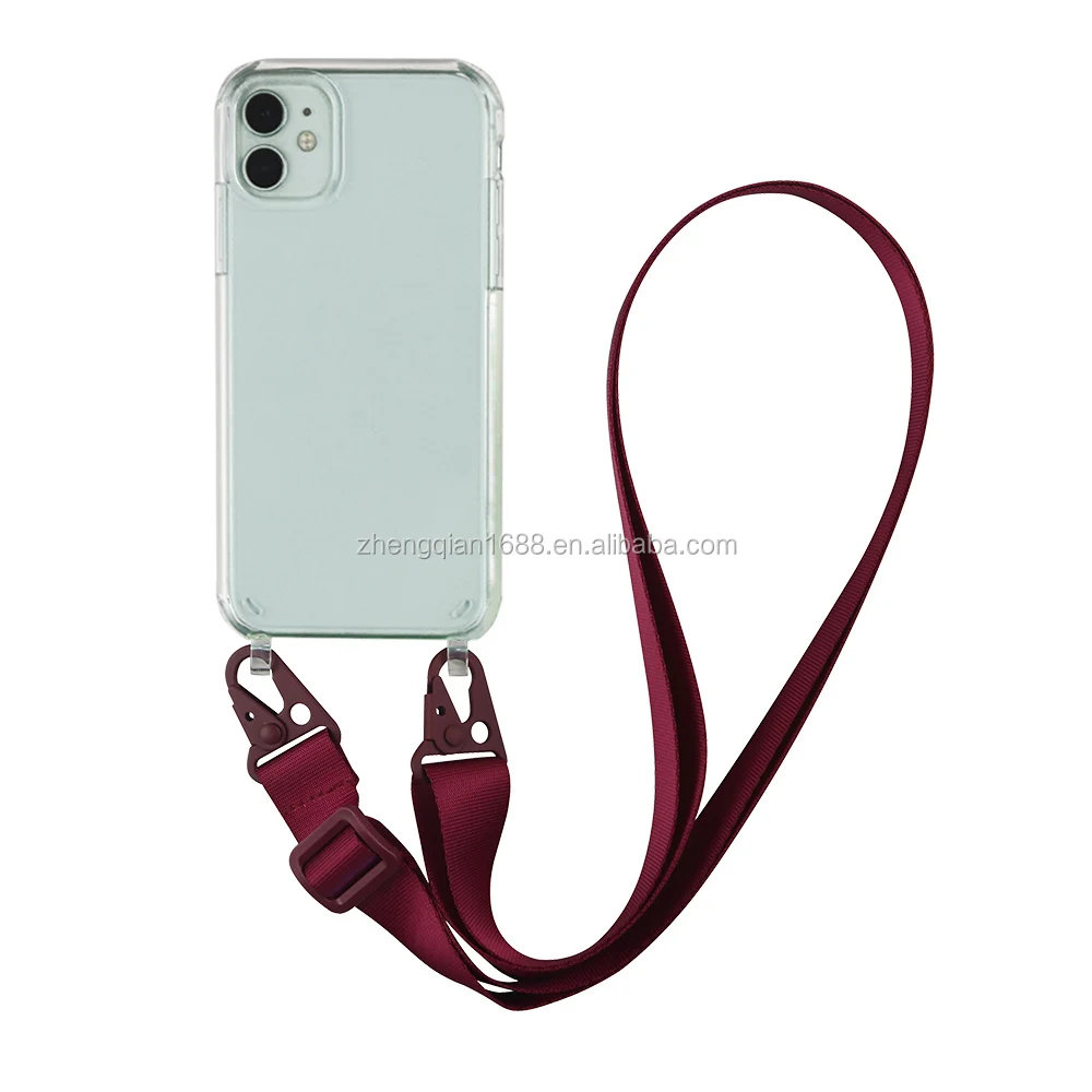 Hot Style Crossbody Lanyard clear XOUXOU Phone Case for iPhone 12/13 Pro/14  Pro Max 7 8 Plus Hands Free Rope Cover