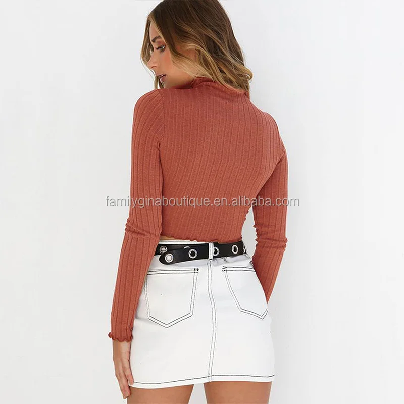 High Collar Short Sweater