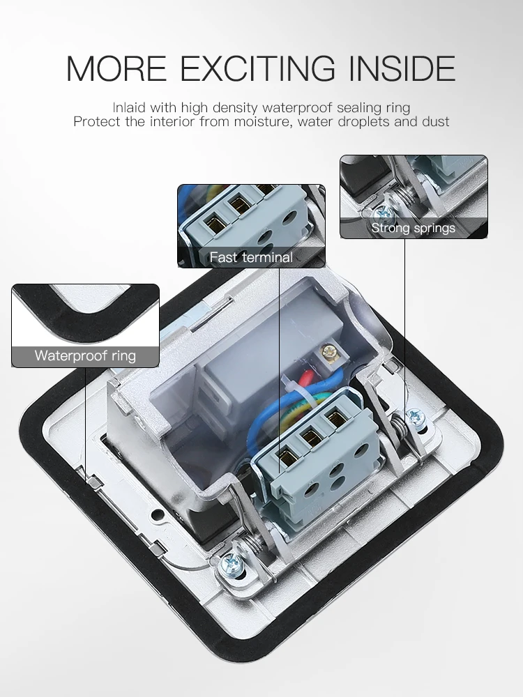 Wholesale uk standard stainless steel electrical power supply 13A pop up floor socket box