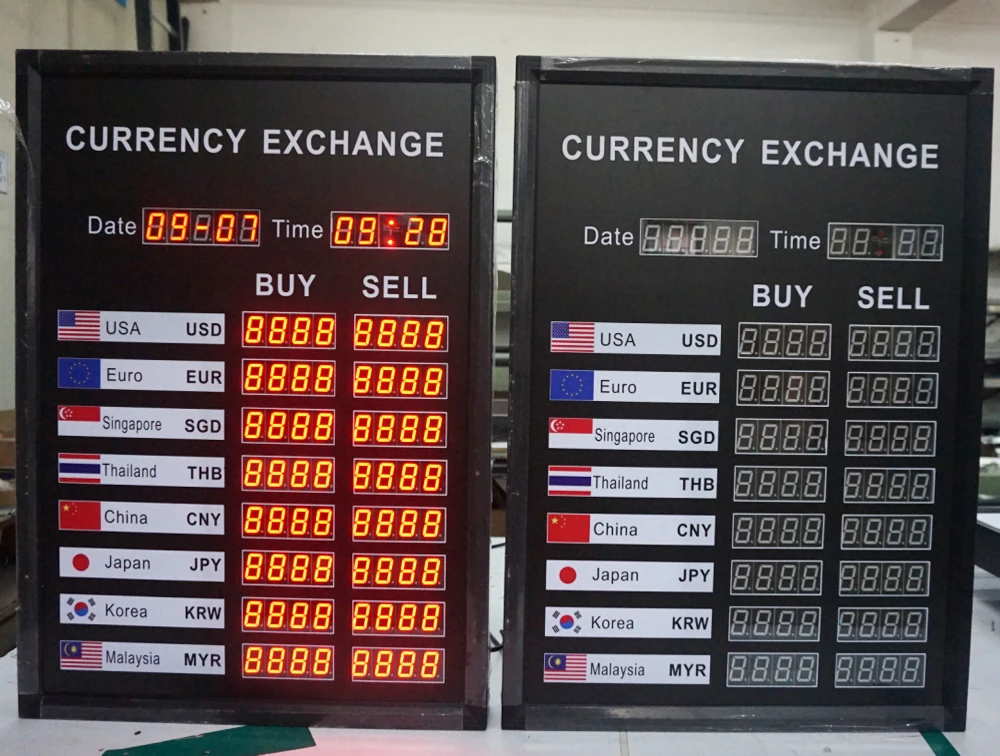 Indoor Led Bank Exchange Rate Screen Board And Led Currency Exchange