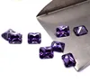 Synthetic machine cut rectangle/octagon amethyst cubic zirconia for earring