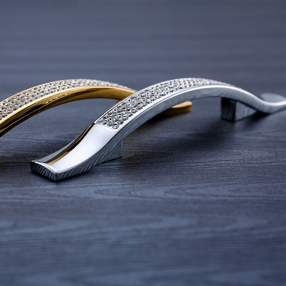 24 24k 金或银色抽屉橱柜拉手和把手衣柜浴室家具把手拉把手厨房门