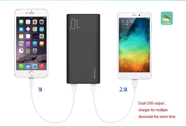 PUJIMAX high capacity Ultra Slim power bank 10000mAh ABS portable charging station - ANKUX.COM