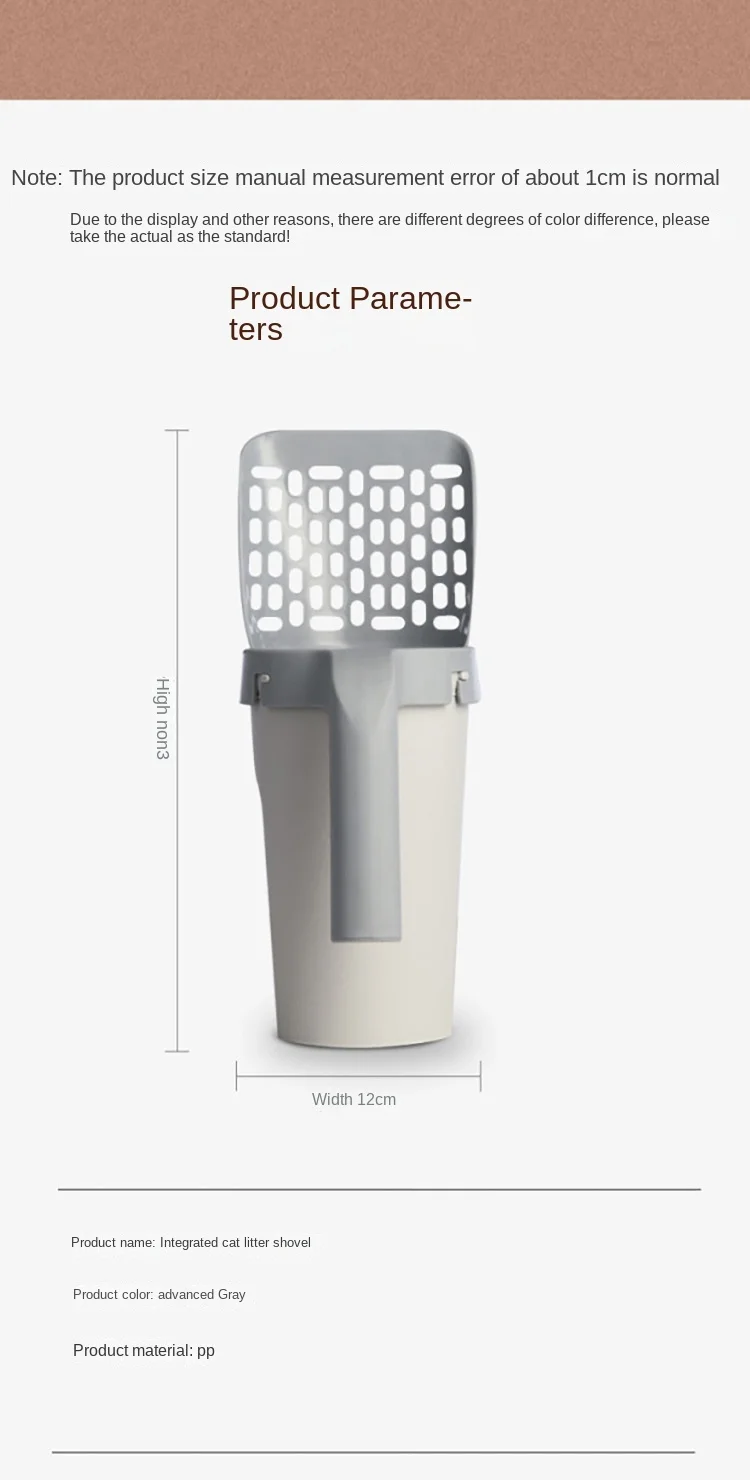 Integrated Cat Litter Shovel and Toilet with Detachable Garbage Bag Easy Clean Features Cross-Border Pet Cleaning Supplies