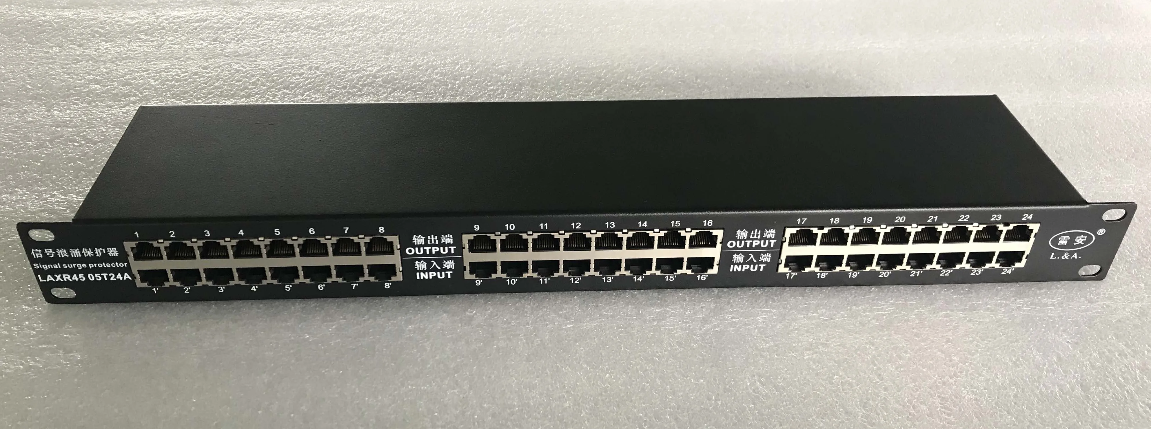 12 Ports Patch Panel Cat 6 Rj45 Poe Gigabit Surge Protector