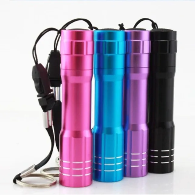 Mini aluminum LED Portable UV Light Battery AA CREE Chip Flashlight Blue,Black,Pink,Purple Torch Cheap Price