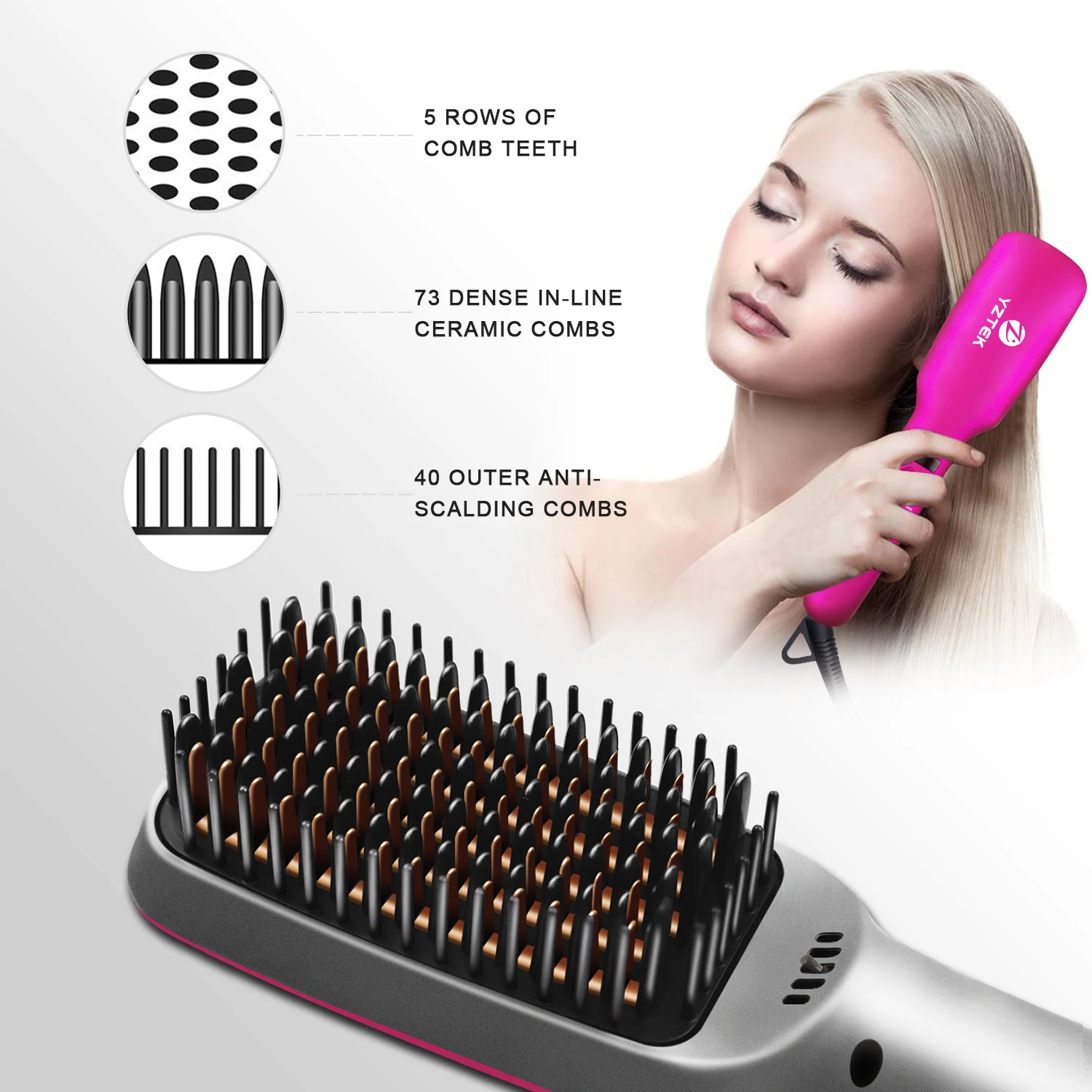 2020 Amazon Best Hair Straightener Machine Hair Care Curler Styling Hot Comb Brushes Buy