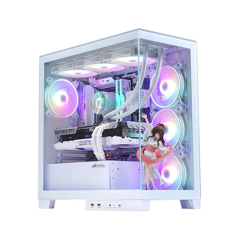 Voltes Oem Rack Type Micro Atx Pc Gaming Casing Dual Tempered Glass ...