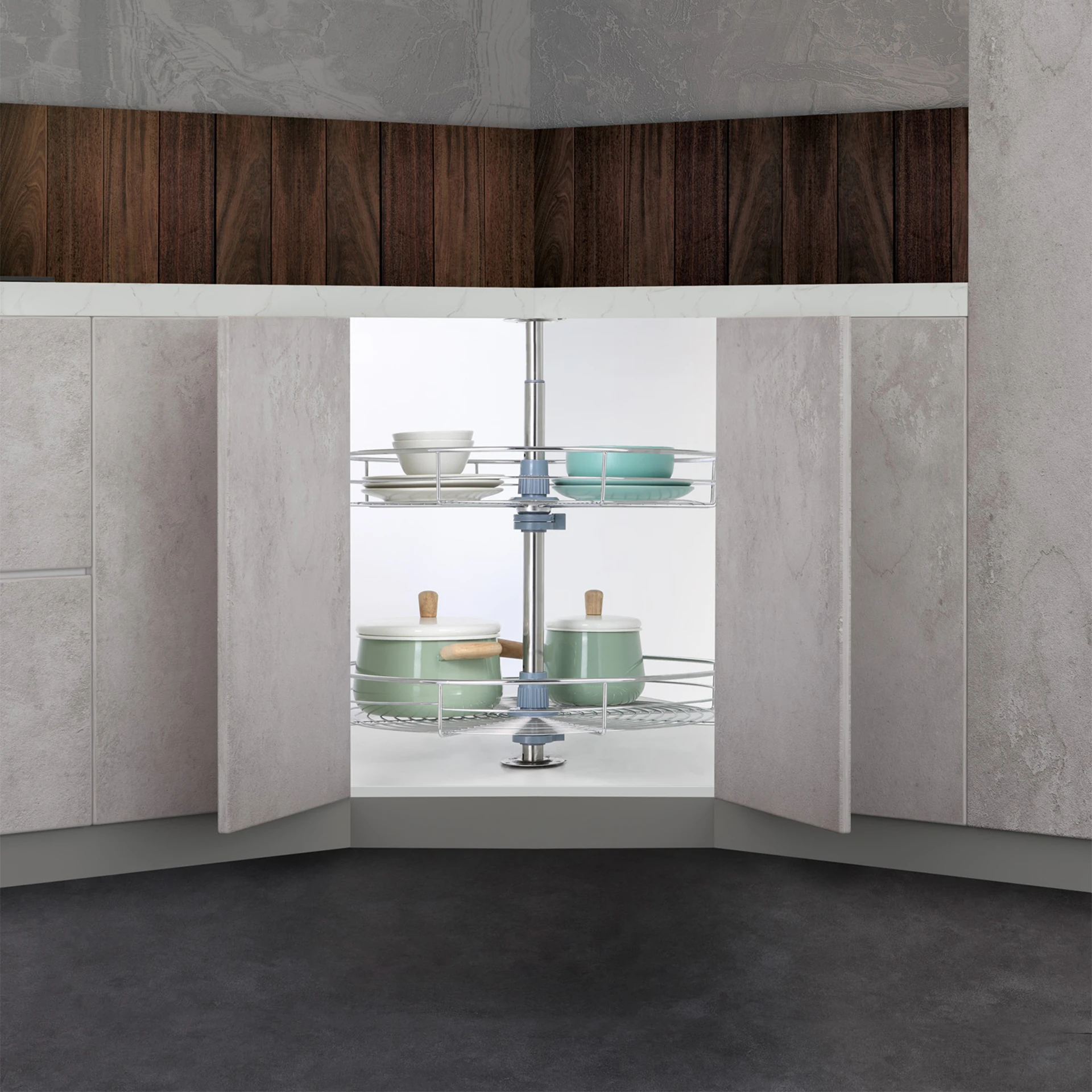 360 Circle Magic Corner Lazy Susans Revolving Kitchen Corner