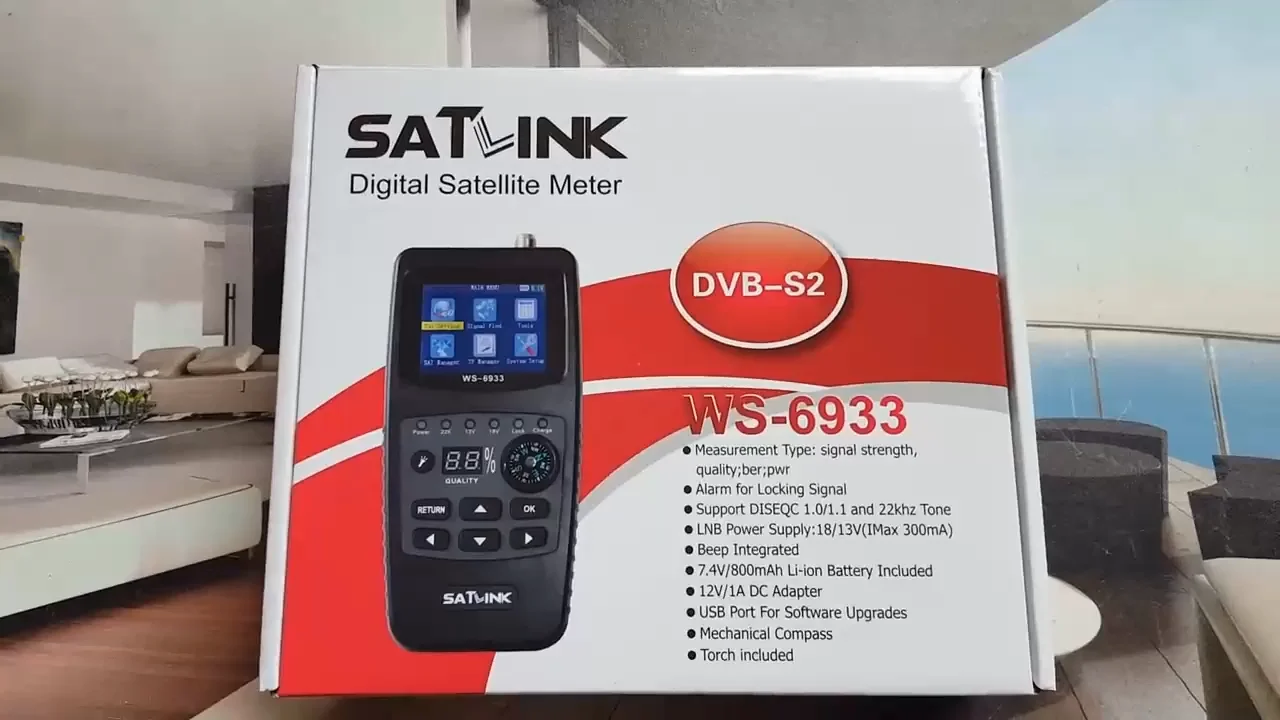 2022 Satellite Finder Meter Satlink WS-6933 DVB-S2 FTA C&KU Band Digital  Receiver