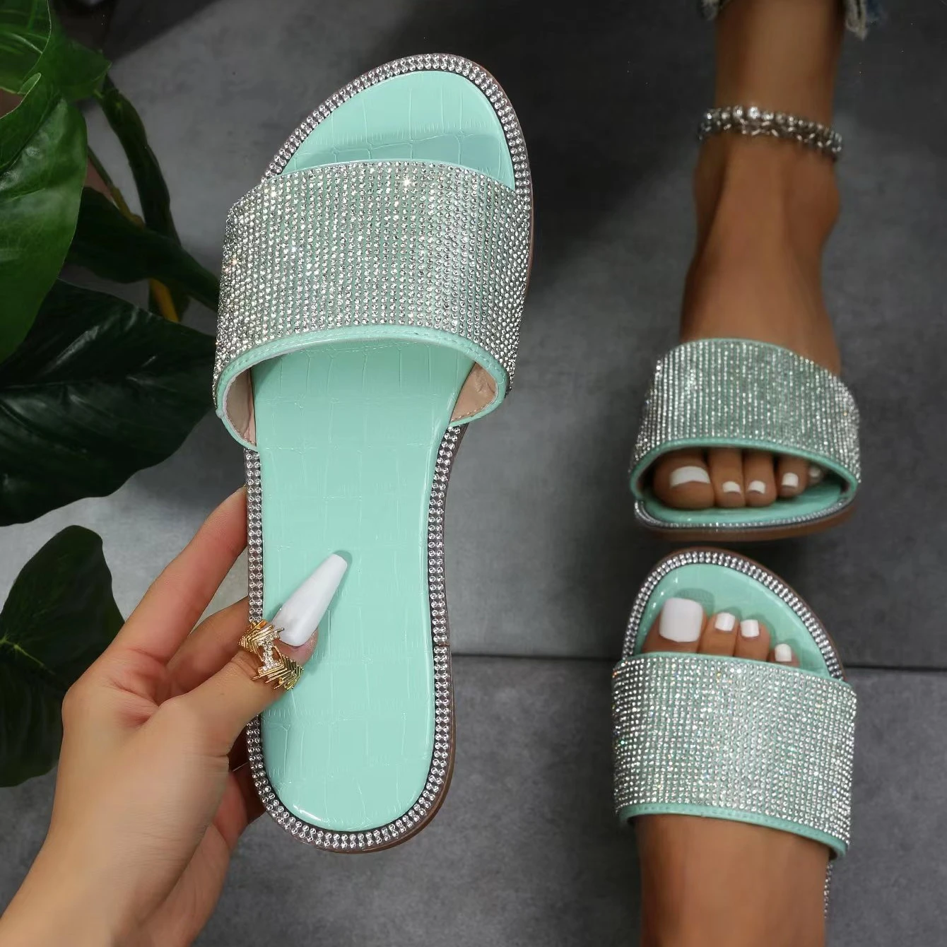 rhinestone slippers wholesale