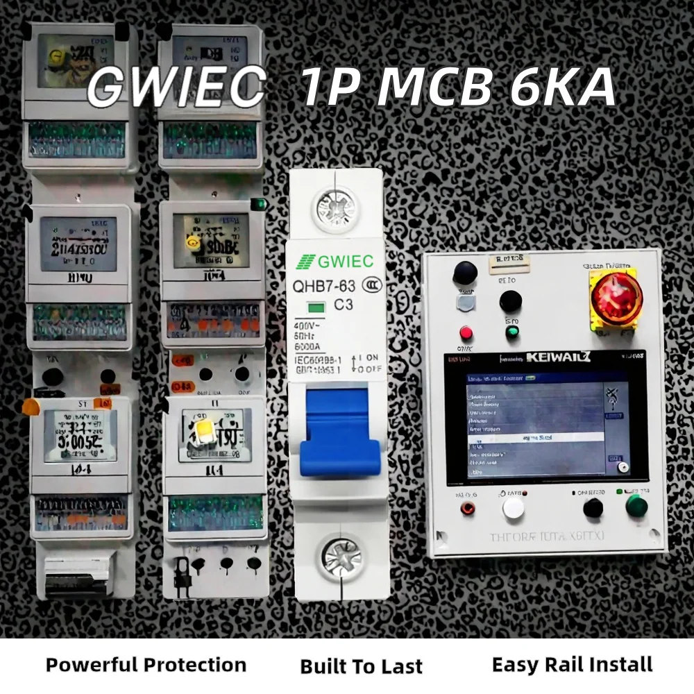 GWIEC QHB7-63 AC MCB 1P 6kA Industrial Miniature Circuit Breaker 400V ...
