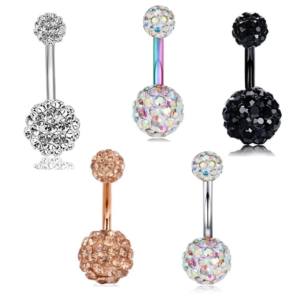 Stainless Belly Button Rings Ombligo Piercings 14g Rose Gold Screw