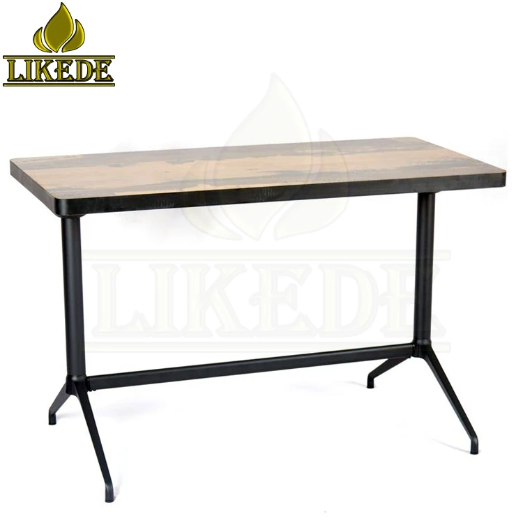 Outdoor Dining Rectangle Restaurant Table With Aluminum Base Stylish Outdoor Table for Enjoying Meals