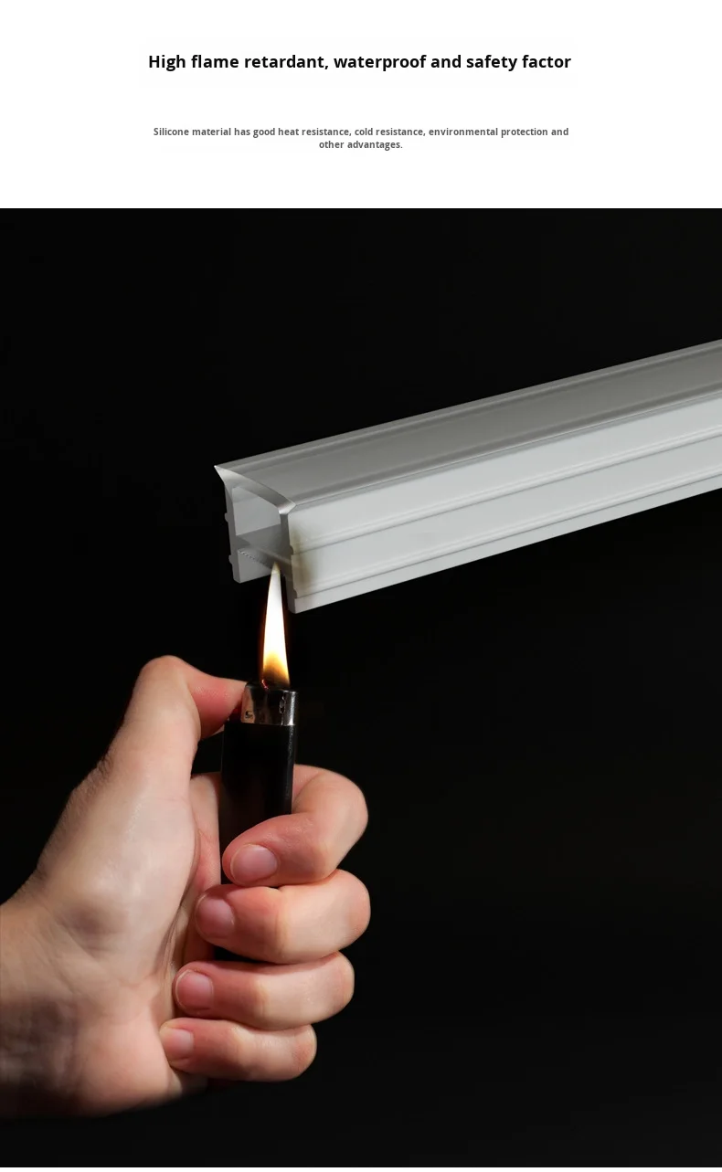 product no drill required flexible led strip light with easy installation ceiling edge linear silicone sleeve profile light-5