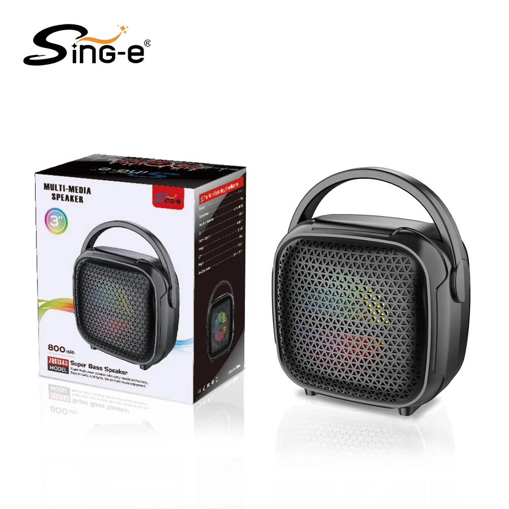 SING-E ZQS1343W Mini Bluetooth Portable Speaker with LED Lights
