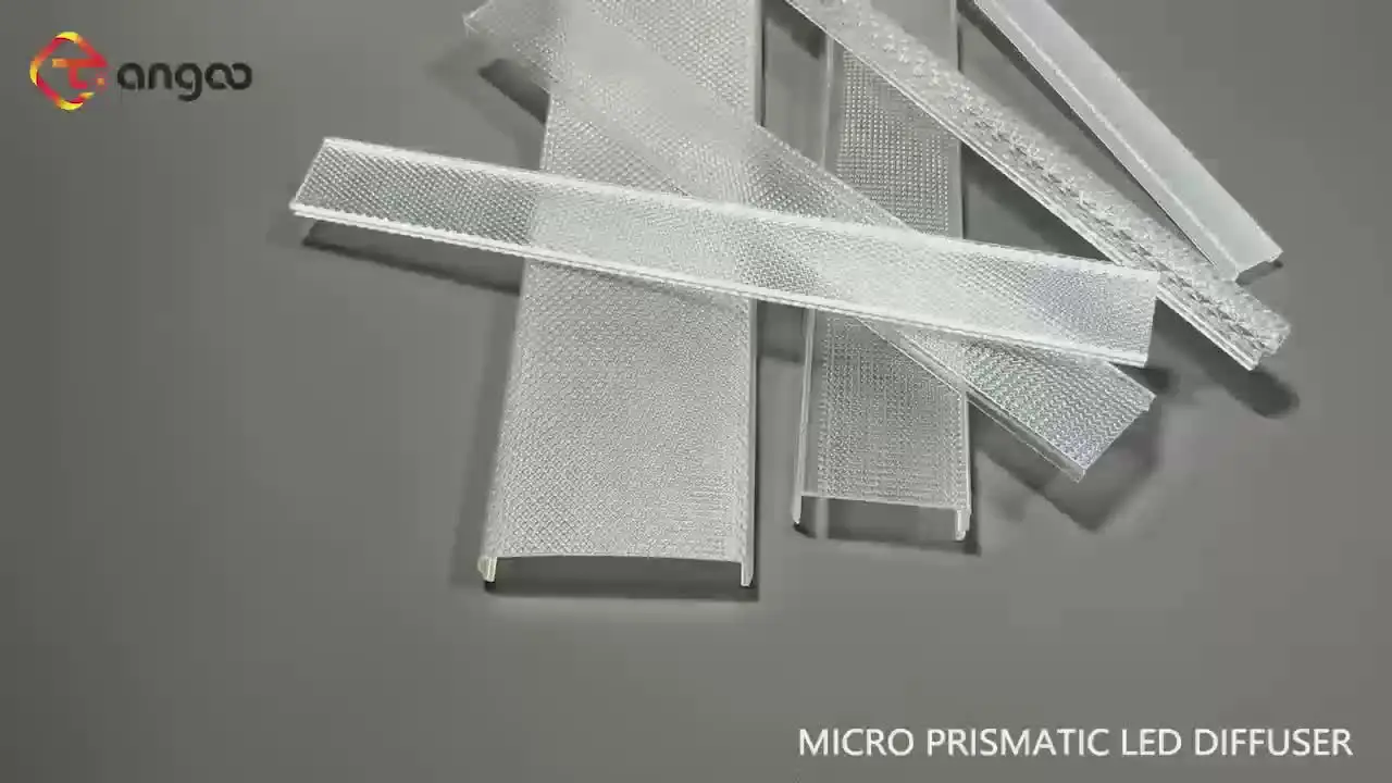 Custom Clear PC Pmma Extruded Lampshade Led Light Diffuser Micro Pirsmatic  Diffuser for LED Linear Light, image size:1280x720