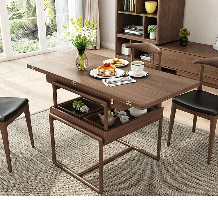 Home Furniture Modern Height Adjustable Multifunction Extendable Dining ...