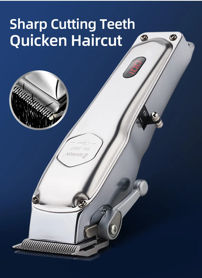 All-metal Professional Hair Clipper Electric Cordless Hair Trimmer