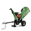 Trailer mounted chip capacity 120mm 15hp petrol engine ce pto wood chipper for garden
