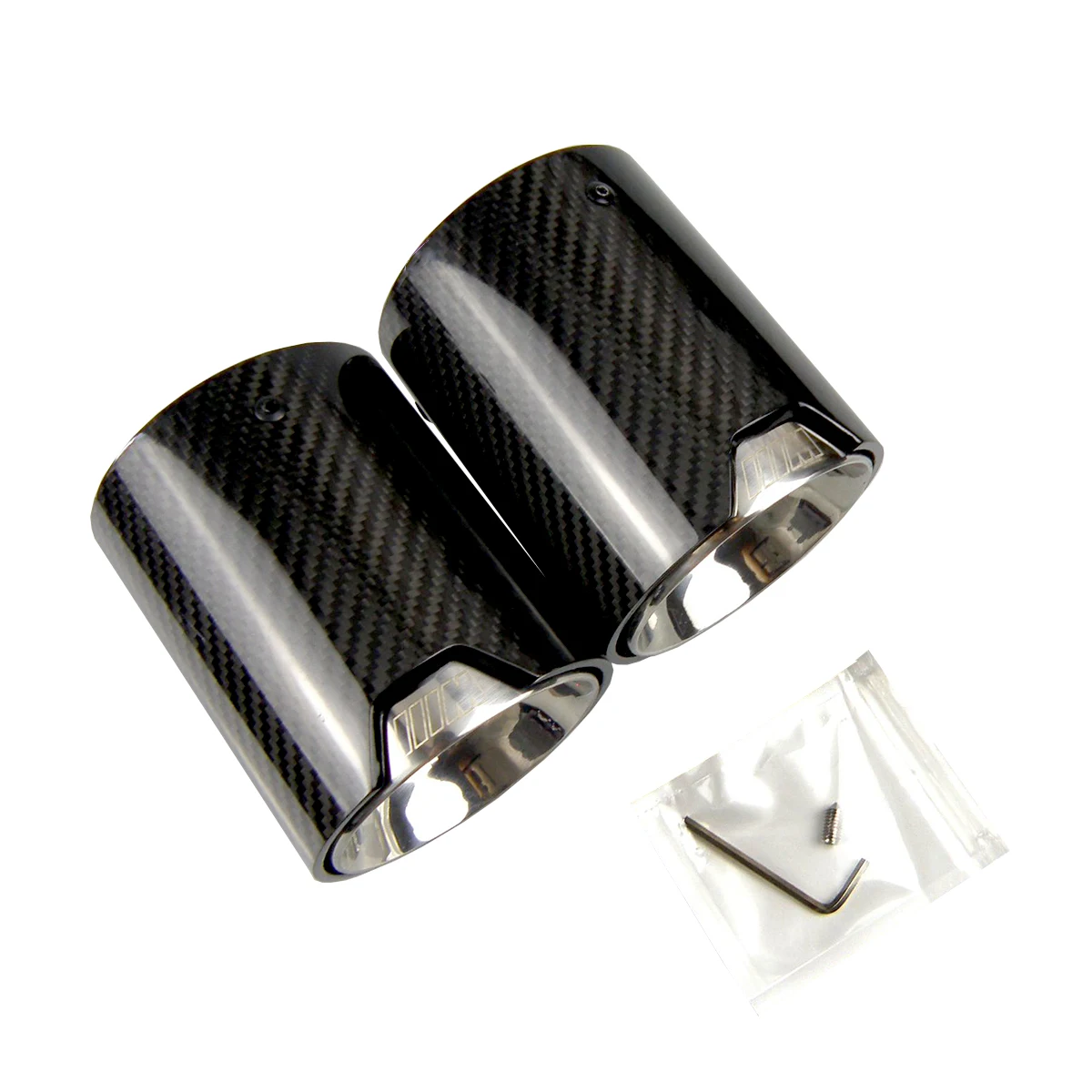4 Pieces Carbon Fiber Exhaust Tips Fit For Bmw M5 F90 Carbon Fiber