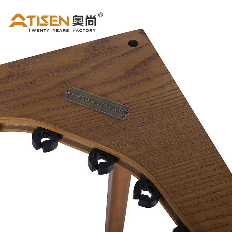 
High Quality Corner Fishing Rod Rack Stores Up to 10 Fishing Rods Solid Wood Fishing Rod Storage Rack 