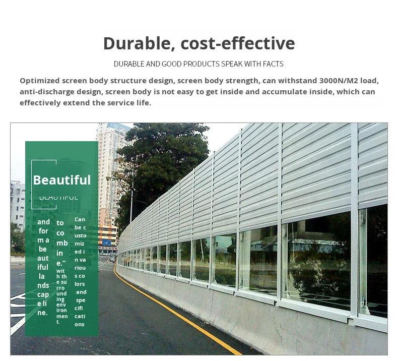 Sounds Absorbent Bridge Highway Bridge Aluminum Steel Sound Barrier Sound Absorption Screen Top ...