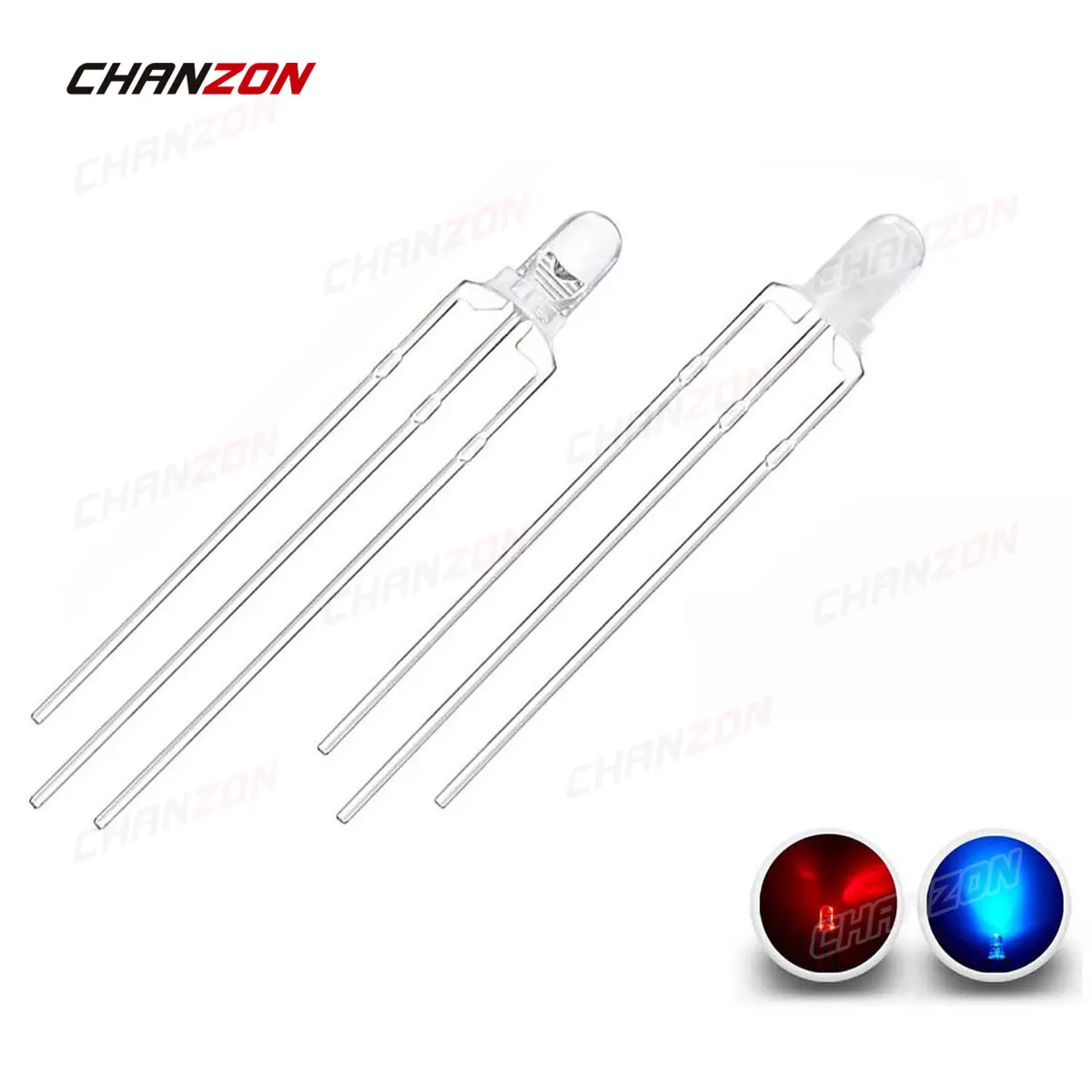 100pcs 3mm Red Blue Bicolor LED Diode Common Anode Cathode Round Lens DIY DIP 3V 3pin Dual Color Lamp 3 mm Light Emitting Diode