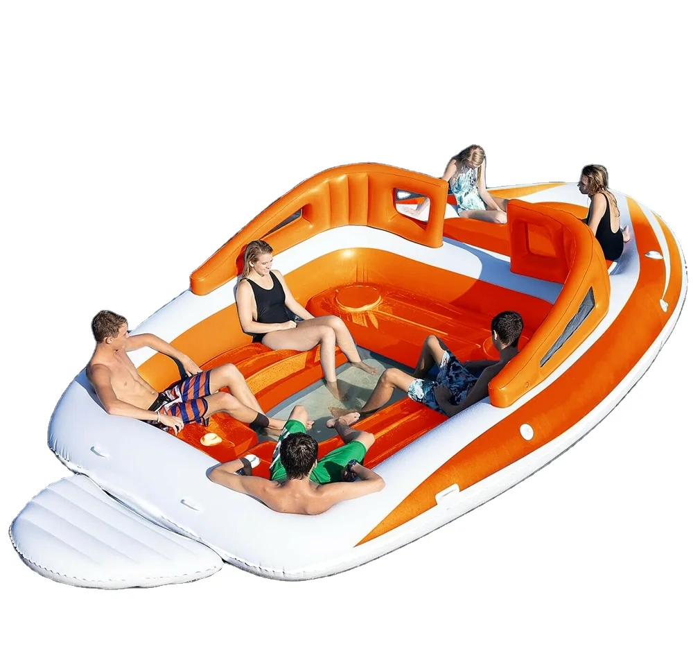 6 Person Huge Party Island Boat,Inflatable Floating Island,Inflatable