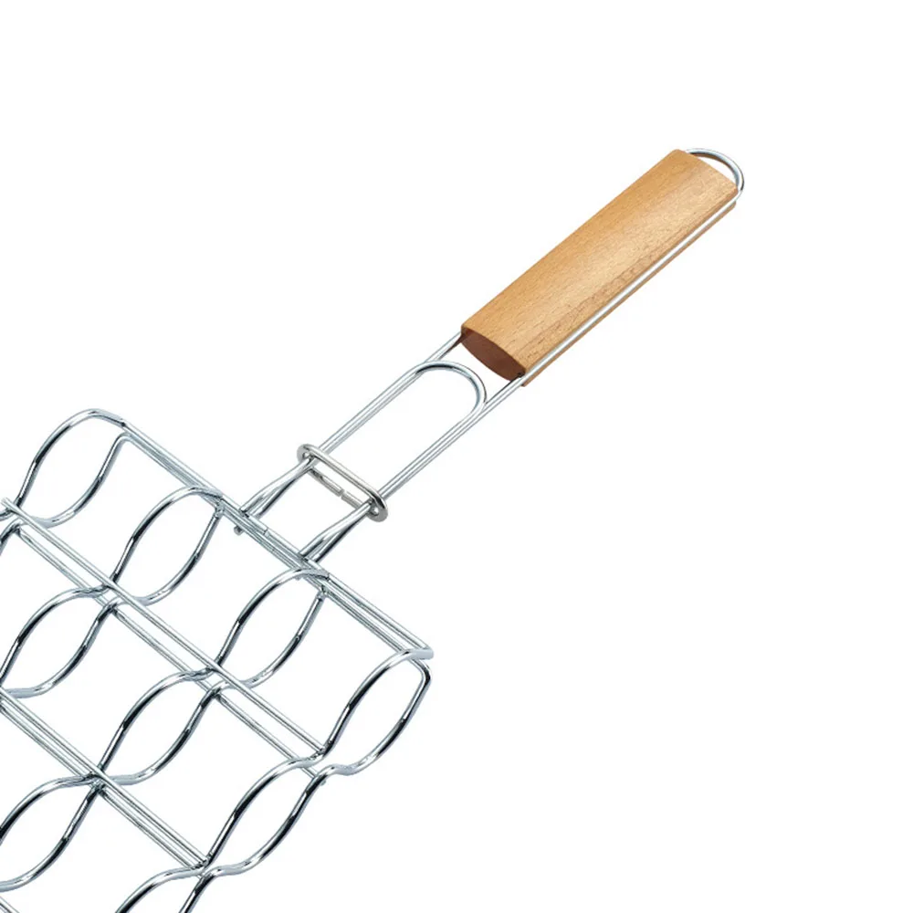 Non-stick Corn Grilling Basket Metal Mesh Adjustable Handle Grill Rack ...
