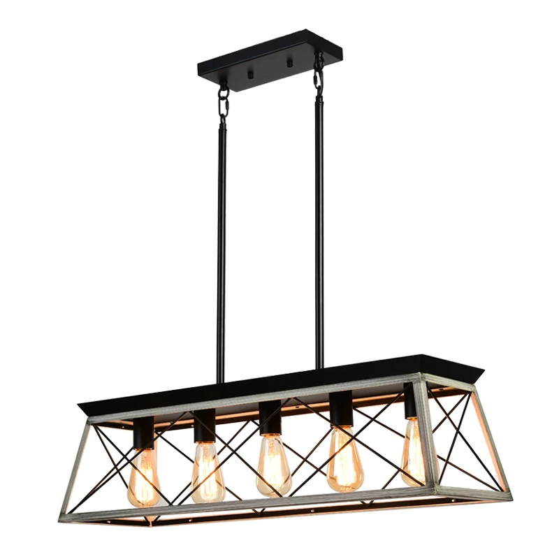 Amazon hot sale 5-light pendant light kitchen island fixture industrial pendant light