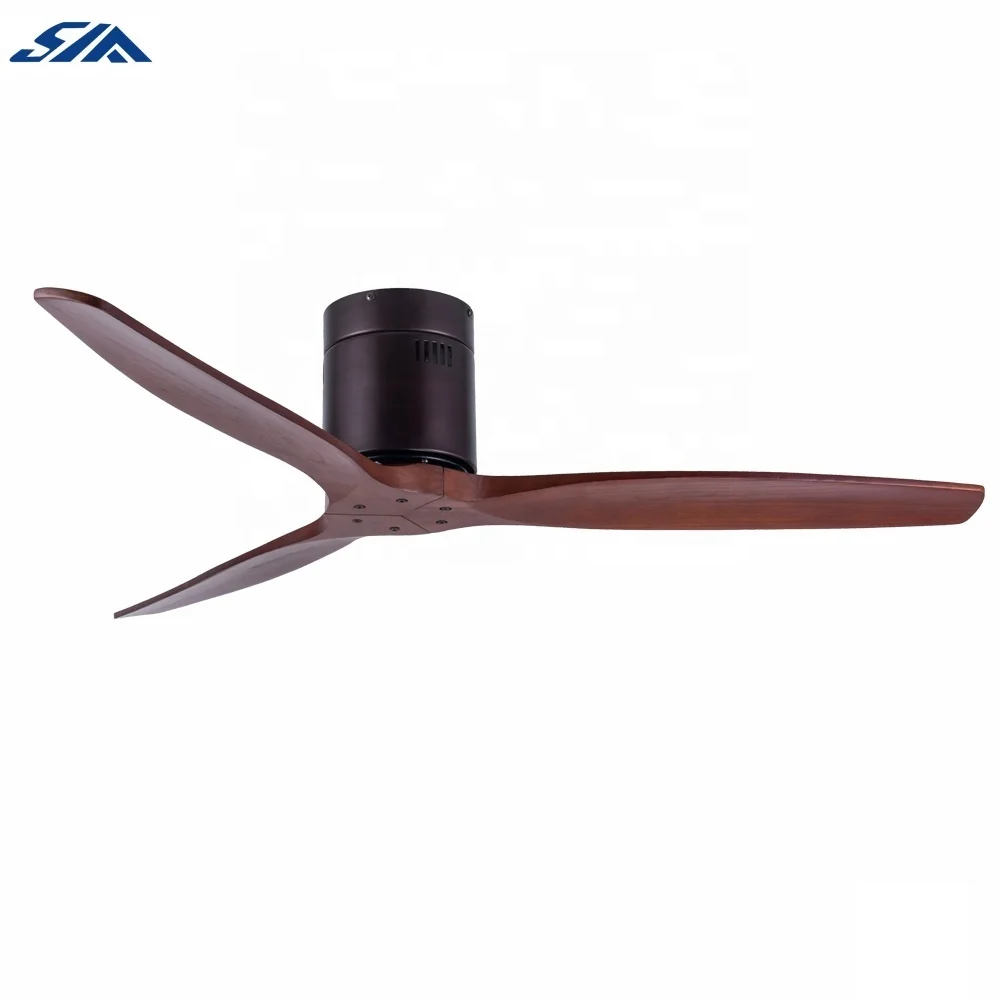 52 inch solid wood blades low profile flush mount hugger good price commercial indoor modern electric ceiling fan no light