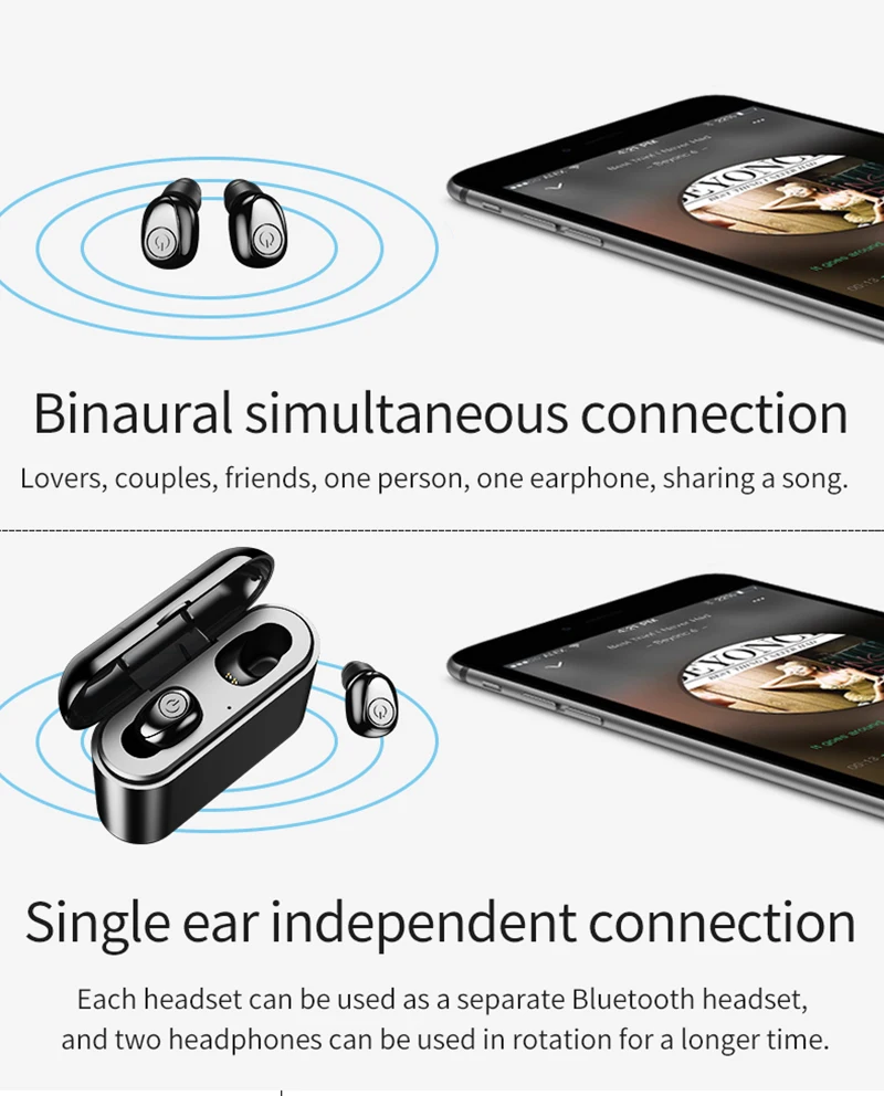 X8 TWS Bluetooth True Wireless Earphones 5D Stereo Earbuds Mini TWS 5.0 Waterproof Headfrees 2200mAh Power Bank For Smart phones - ANKUX.COM