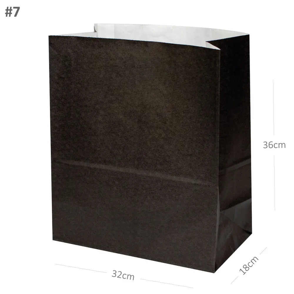 Biodegradable Recyclable Kraft Brown Black White No Handle Paper Bag