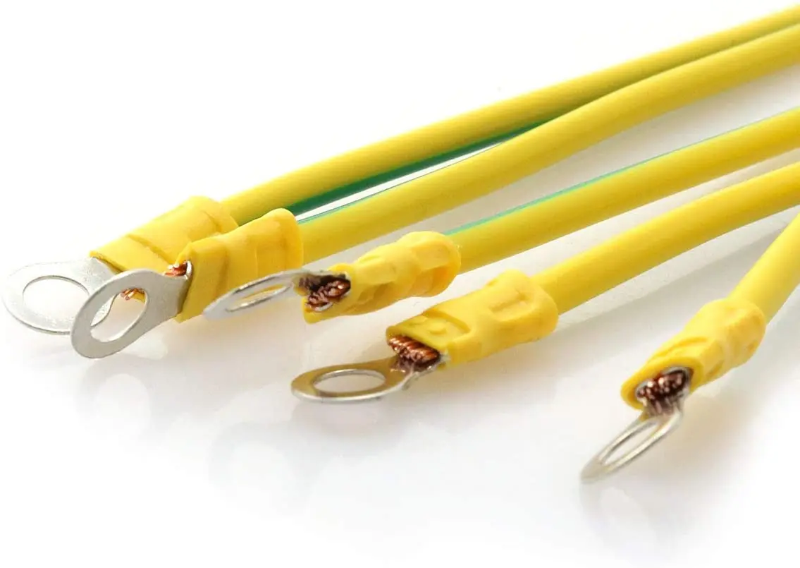 500mm Length 4mm2 Dc Earthing Jumper Wire With Both End Crimped Lug