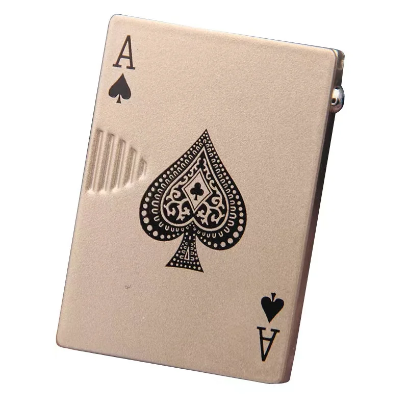 Hot Sale Poker Shape Lighter Poker Uv Light Lighter Green Red Flame