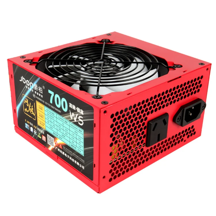 Red 700w 80plus Pc Power Supply Switching Computer Case Atx Power