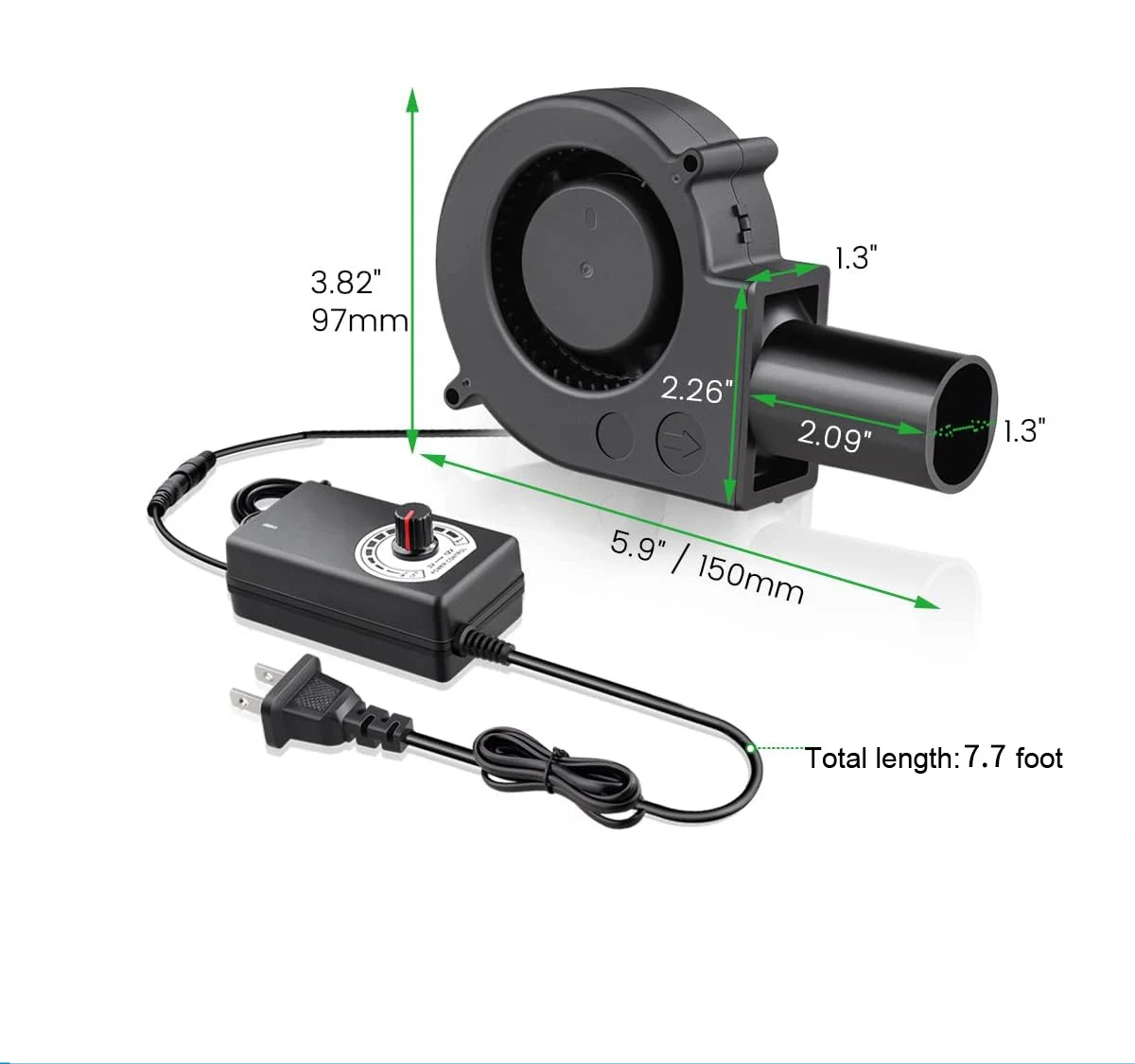 Axial Bbq Flow Blower, 12V/24V, Plastic, 3-Speed - detail 10