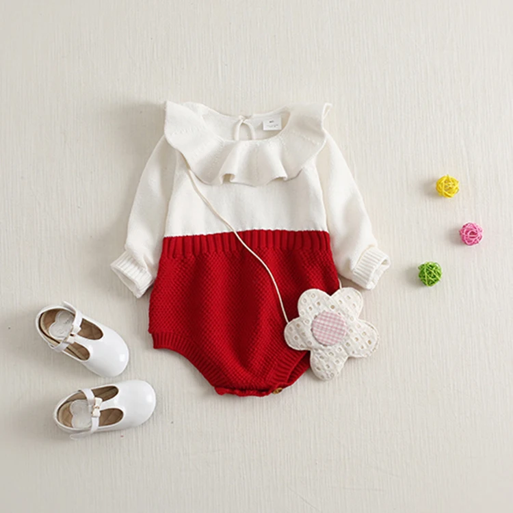 Knitted Romper Long Sleeve Infant Cartoon Romper Bunny Sleeve Long Winter Jumpsuit Newborn Baby Gift Set Clothes