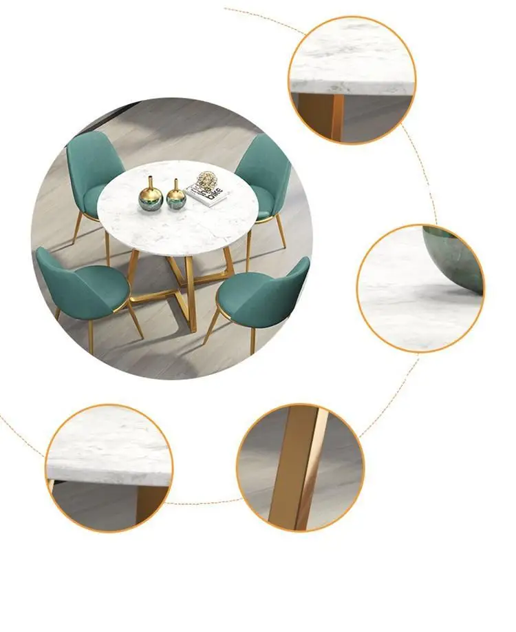 high quality modern luxury Euro round marble dining table on sale