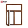 3x4 aluminum profile double panel large glass casement window with fixed glass