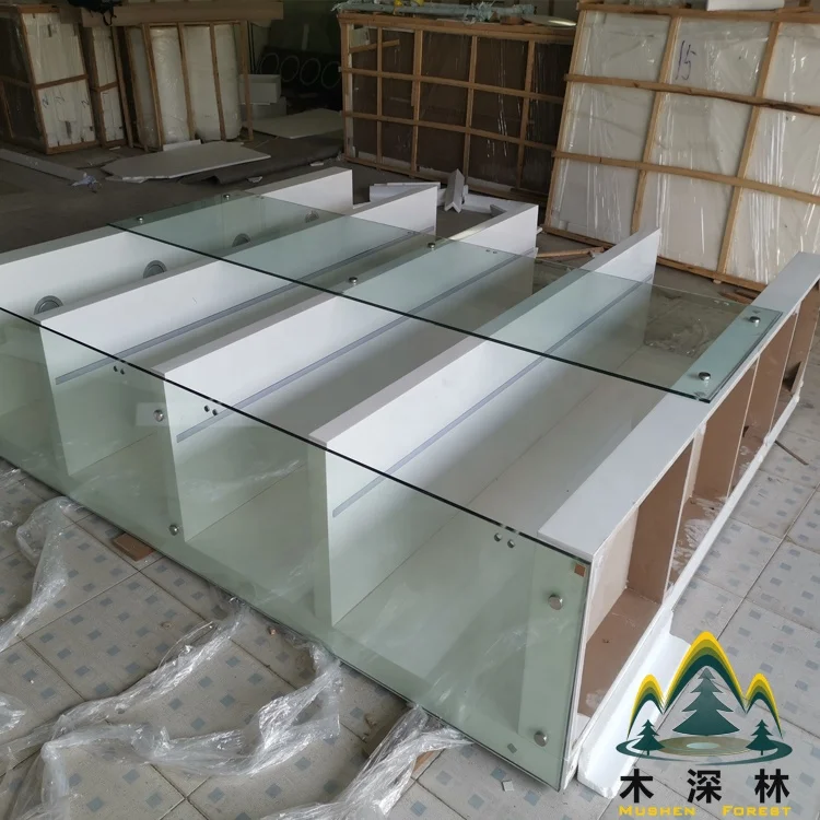 Multilayer Glass Shelf With Led Lighting Good Quality Shop Furniture