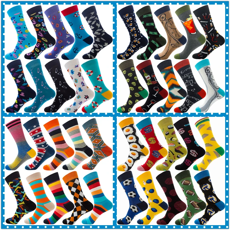 Novelty Custom Made Different Kinds Happy Socks Men,Colorful Happy ...
