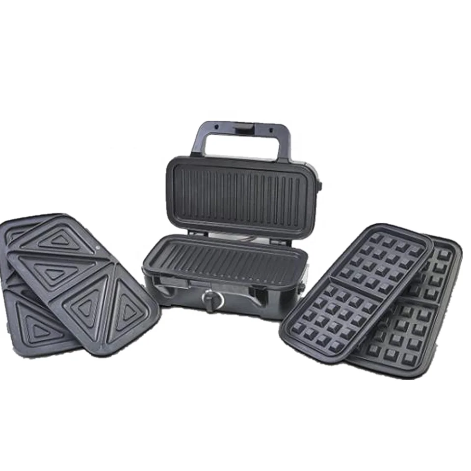 Nonstick Removable Plates Waffle Maker Mini Stainless Steel Detachable 3 In 1 Sets Waffle Maker