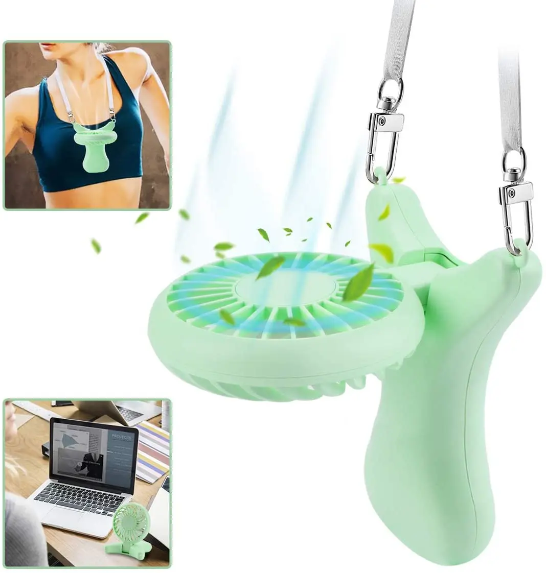 Handheld Fan for Outdoor Event Necklace Fan 90/° Rotating Free Adjustment Mini Portable USB Personal Fan Strong Wind Travel Cooling Folding Electric Fan Rechargeable Battery