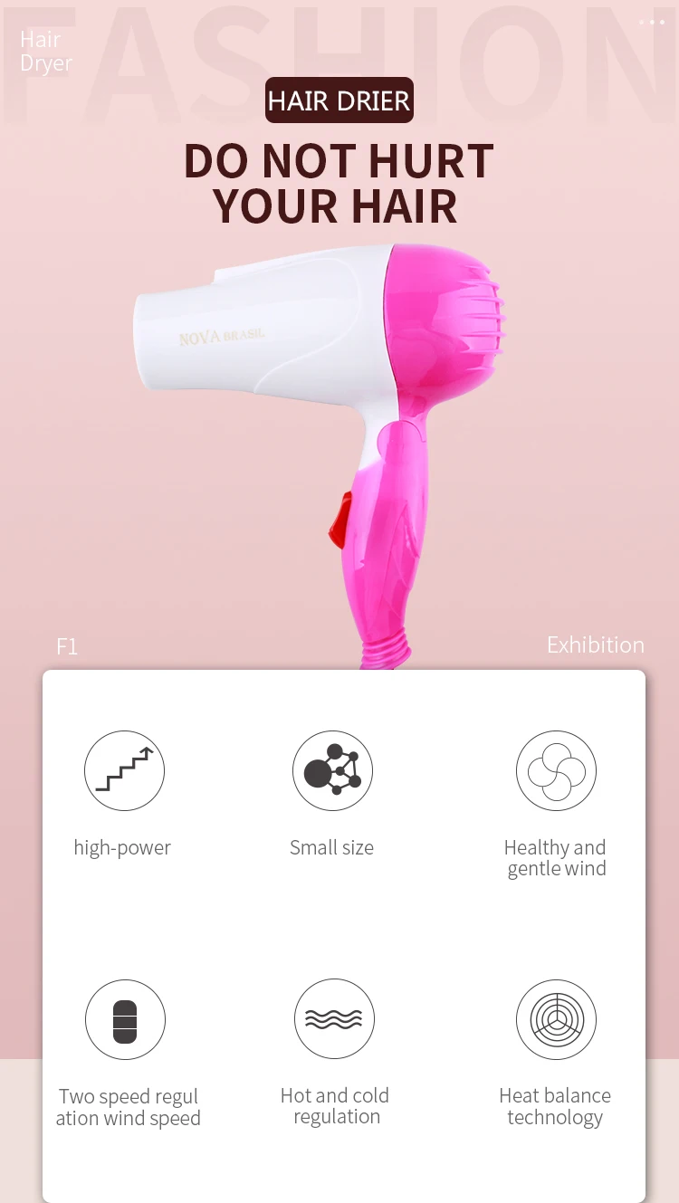 Professional Supplier Wholesale Portable Hair Dryer Fashion Mini Foldable Travel Hair Dryer