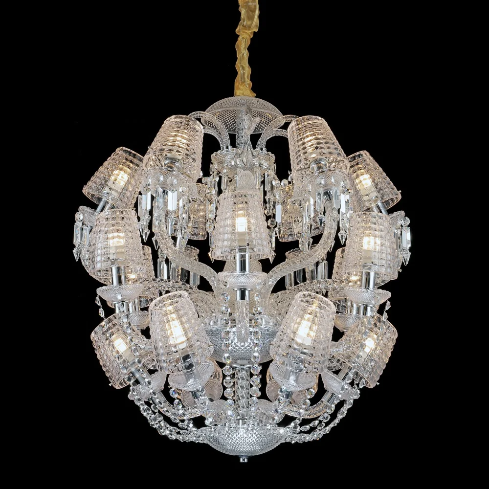 Wholesale baccarat round style suspend modern crystal chandelier pendant light