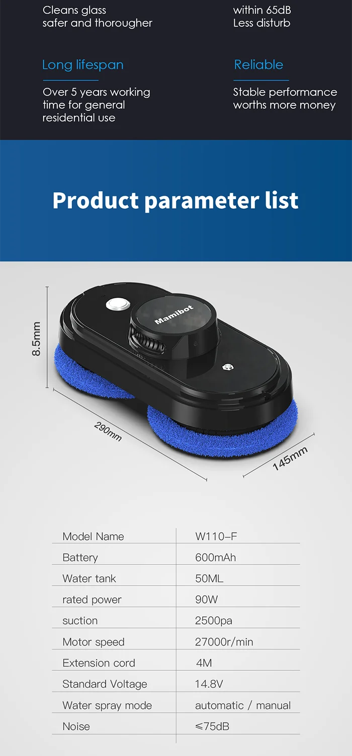 Mamibot W110-f Robot Window Cleaner Glass Cleaning Wiper Smart Glass ...